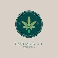 cannabisolie cbd hennepblad logo ontwerpsjabloon voor merk of bedrijf vector