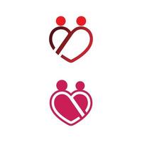 hart logo en liefde vector illustratie ontwerp valentijn dag