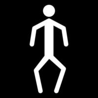 een man met kromme benen wit icoon vector