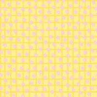 geel naadloos schattig patroon met lichtroze bloemen. ontwerp van omslagen, stoffen, wikkels. vector illustratie