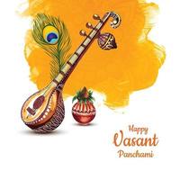 gelukkige vasant panchami viering kaart achtergrond vector