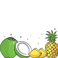 illustratie vectorafbeelding van ananas kokosnoot
