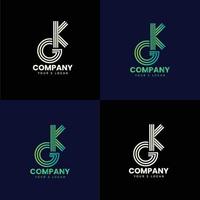 creatief gk-logo-ontwerp vector