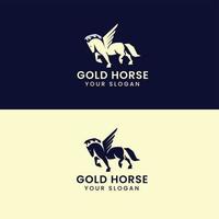 gouden paard logo ontwerp vector
