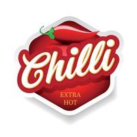 chili extra heet bord rood label vector
