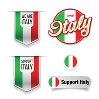 steun italië vlag lint badge vector