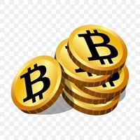 stapel bitcoins. crypto valuta winst vector