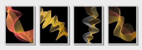 gouden muur kunst golf lijnen vector set. abstracte golflijnen art design voor prints, covers, behang en posters.