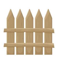 hout beige hek van planken in cartoon stijl geïsoleerd op een witte achtergrond. landelijke grens, barrière, buitendecoratie. ontwerp element ui troef. . vector illustratie