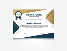 professionele elegante kleurrijke certificaatsjabloon met badge vector