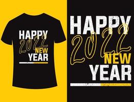 gelukkig nieuwjaar 2022 typografie t-shirtontwerp vector