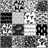 verzameling van naadloos patroon met champignons vector