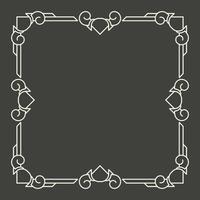 bloemen en geometrische monogram frame op donkergrijze achtergrond. -vector. vector