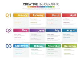 infographics-sjabloon voor 12 maanden vector