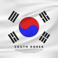 realistische vlag van Zuid-Korea. Zuid-Korea vlag vectorillustratie. vector