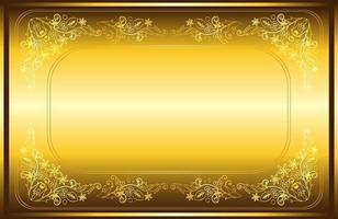 gouden bloemen grens frame kaart ontwerp vector