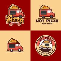 pizza food truck logo sjabloon vector