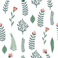 naadloos patroon met bloemen en bladeren. creatieve bloementextuur. geweldig voor stof, textiel vectorillustratie vector