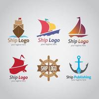 schip logo ontwerpsjabloon. vector illustratie