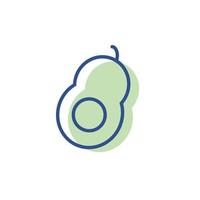 avocado lineaire pictogramkleur. vector lijn eenvoudige logo afbeelding