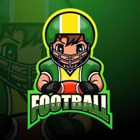 american football speler esport logo ontwerp vector