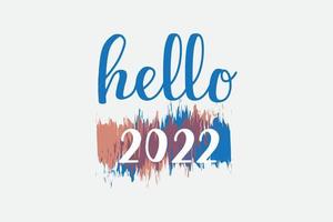 hallo 2022 typografieontwerp vector