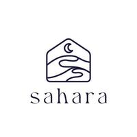 luxe sahara woestijn monoline logo concept vectorillustratie vector