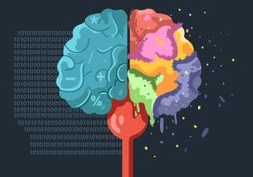 Human Brain Hemisphere op donkere achtergrond vector