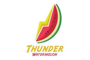 donder met watermeloen logo-combinatie vector