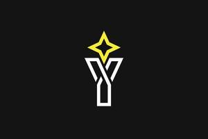 modern letter y star-logo met vectorafbeelding in monogramstijl vector