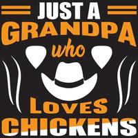 gewoon opa die van kippen houdt vector