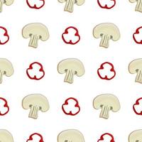 shiitake paddestoelen naadloos patroon. de paddenstoelen herhalen het patroon. voor ontwerp van proefbaan, poster, achtergrond, webdesign. vector