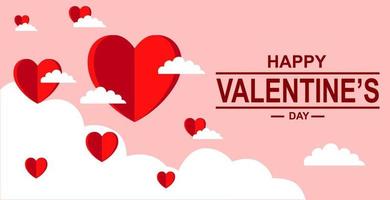 Valentijnsdag achtergrond vector ontwerp. rood origami hart ontwerp. ontwerp gebruikt voor banners.