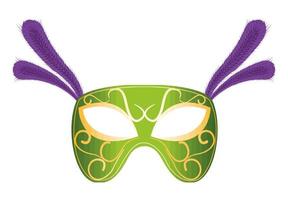 groen mardi gras masker vector