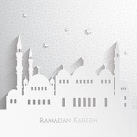 Papierafbeelding van de islamitische moskee vector