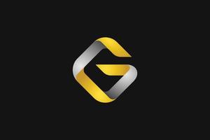 letter g luxe logo-ontwerp, moderne stijlvolle futuristische, glanzende gouden gecombineerde zilveren kleur vectorafbeelding vector