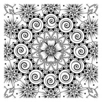 cirkelvormig patroon in de vorm van mandala voor henna, mehndi, tatoeage, decoratie. decoratief ornament in etnische oosterse stijl. kleurboek pagina. vector