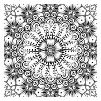 cirkelvormig patroon in de vorm van mandala voor henna, mehndi, tatoeage, decoratie. decoratief ornament in etnische oosterse stijl. kleurboek pagina. vector