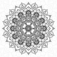 cirkelvormig patroon in de vorm van mandala voor henna, mehndi, tatoeage, decoratie. decoratief ornament in etnische oosterse stijl. kleurboek pagina. vector