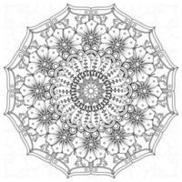 cirkelvormig patroon in de vorm van mandala voor henna, mehndi, tatoeage, decoratie. decoratief ornament in etnische oosterse stijl. kleurboek pagina. vector