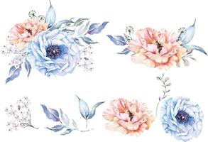 elegante aquarel bloemsamenstelling 4 vector