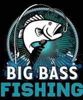 big bass visserij t-shirt ontwerp vector