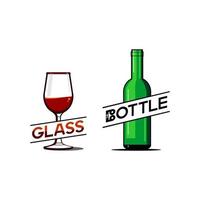 glas en fles vector