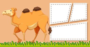 Een kameel op lege nota vector