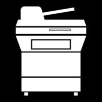 multifunctionele printer of automatisch kopieerapparaat pictogram witte kleur vector