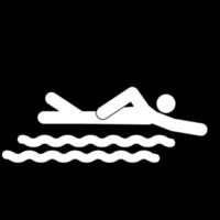 zwemmen persoon stok pictogram witte kleur vector