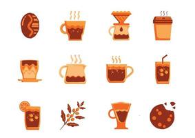 koffie menu icon set vector