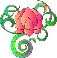 sier lotus.vector, abstract, oosterse stijl, bloem, lotus, yoga, medaillon, hand-tekening. voor textieldruk, logo, behang vector