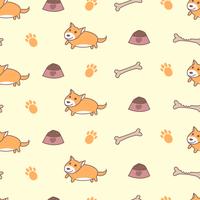 Schattig Welsh corgi honden naadloze patroon vector