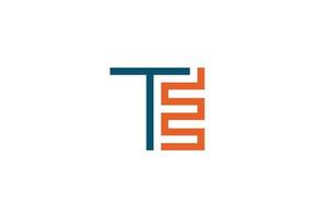 modern letter te monogram logo, lijn elegant minimalistisch vector design